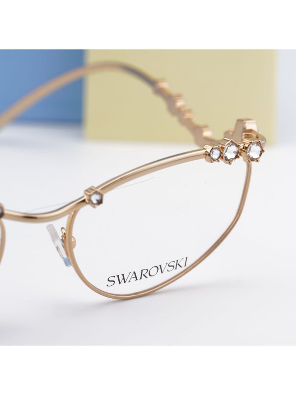 Swarovski SK1015 4004 Irregular Eyeglasses 55mm - Gold with Stones - Picture 7 of 10